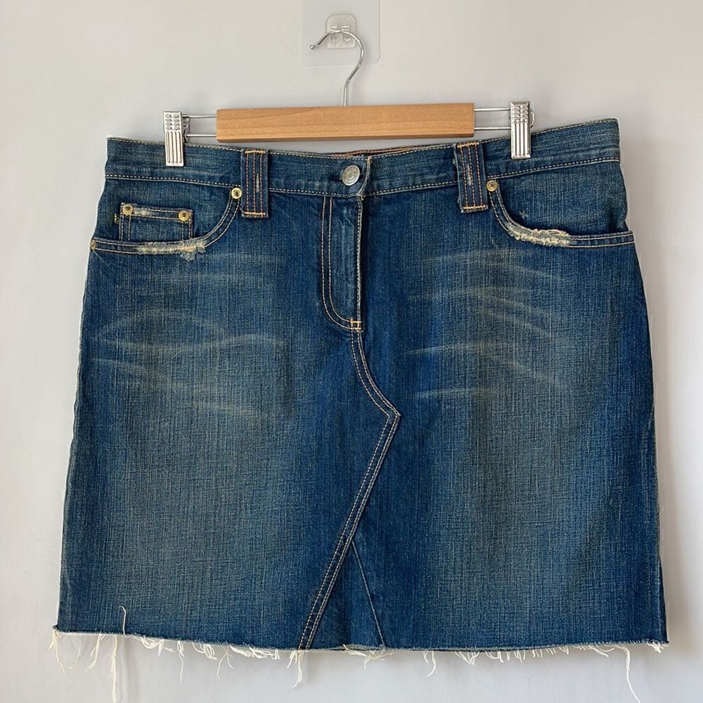 NWT J. Crew Frayed Hem Denim Mini Skirt